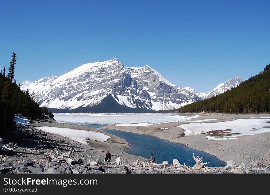 Alpine lake and mountain