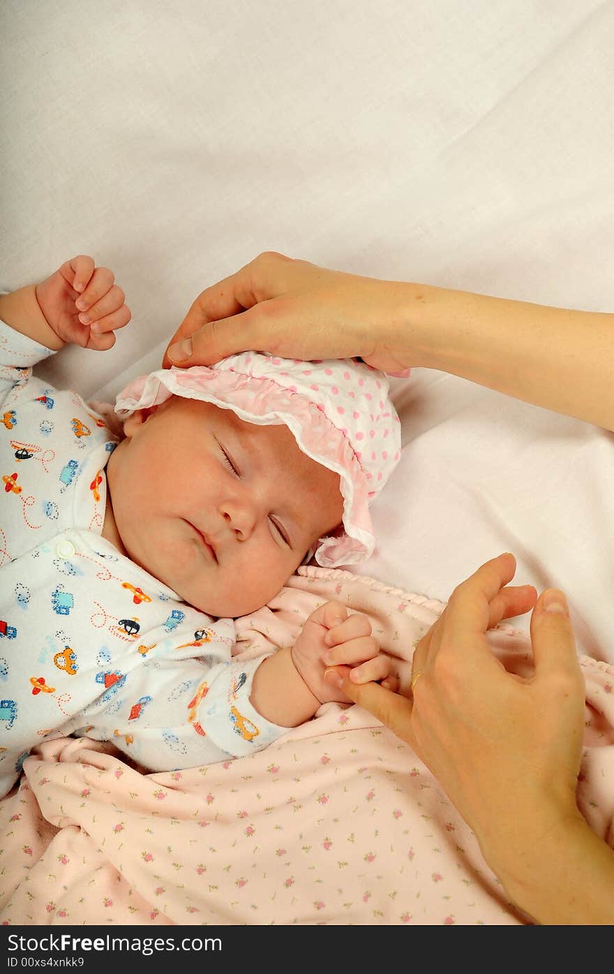 A little cute baby portrait while sleeping. A little cute baby portrait while sleeping