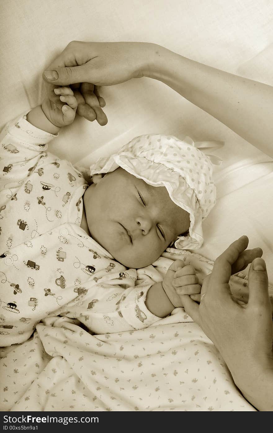 A little cute baby portrait while sleeping. A little cute baby portrait while sleeping