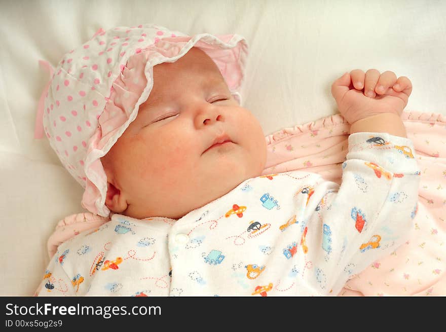 A little cute baby portrait while sleeping. A little cute baby portrait while sleeping