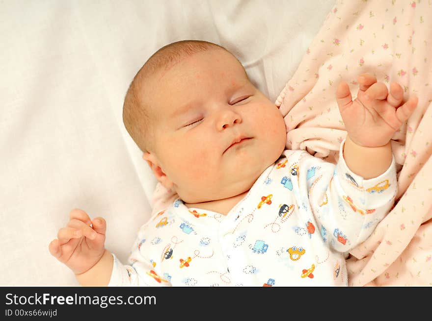 A little cute baby portrait while sleeping. A little cute baby portrait while sleeping