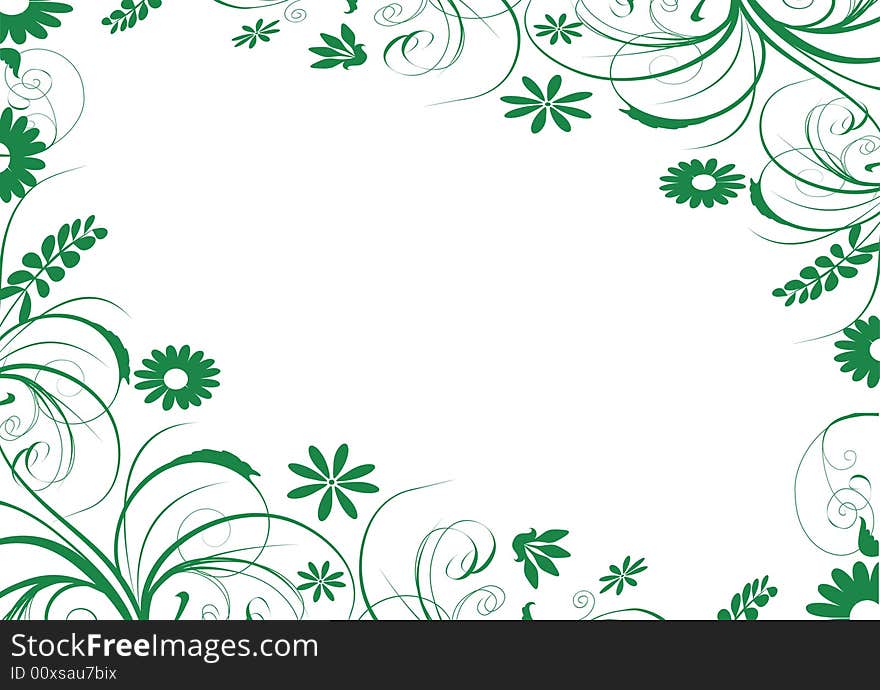 Green and white design ornament