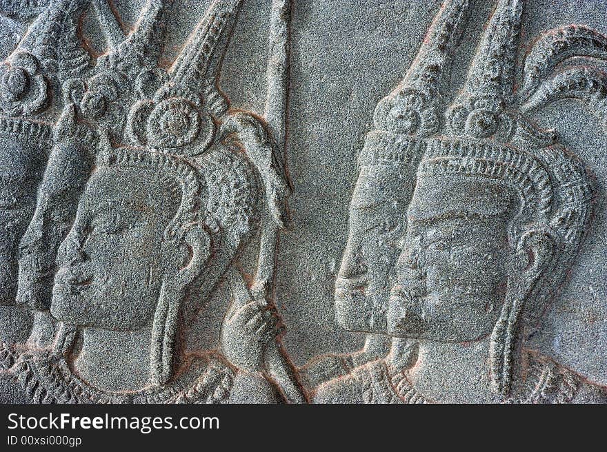 Cambodia; Angkor wat; bas reliefs