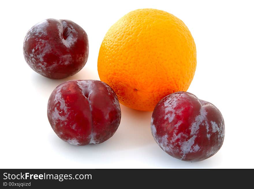 Plums And Orange.