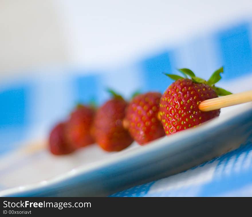 Strawberry barbecue on plate for your design