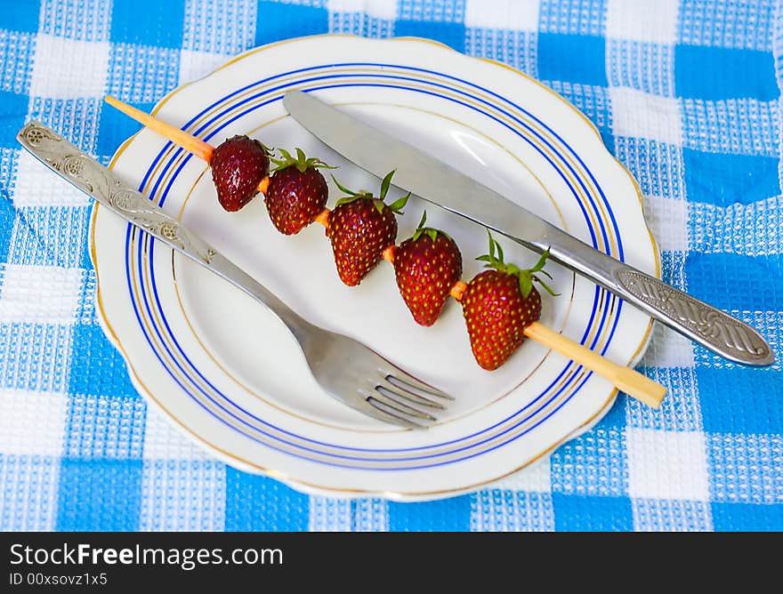 Strawberry Barbecue On Plate