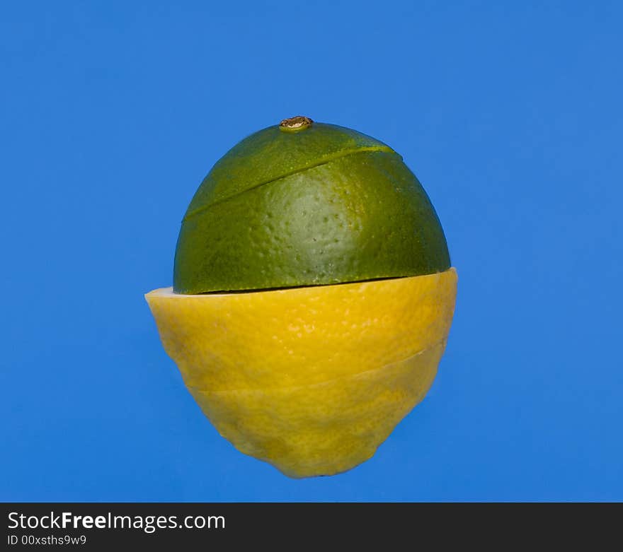 Pieces of lime and lemon stacked together.