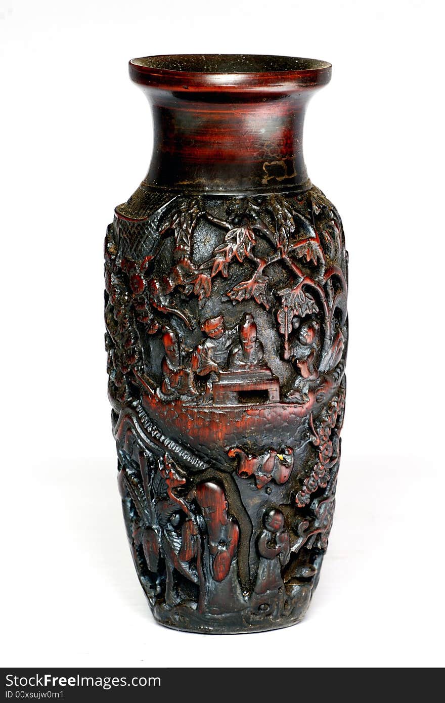 Bottle of the wood carving.