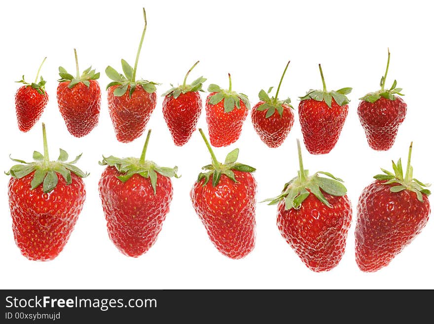 Delicious strawberries on white background