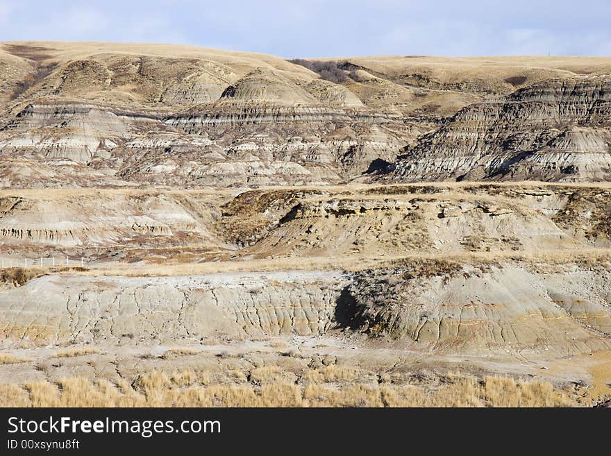 Classic image of Badlands near Drumheller, Alberta, Canada. Classic image of Badlands near Drumheller, Alberta, Canada