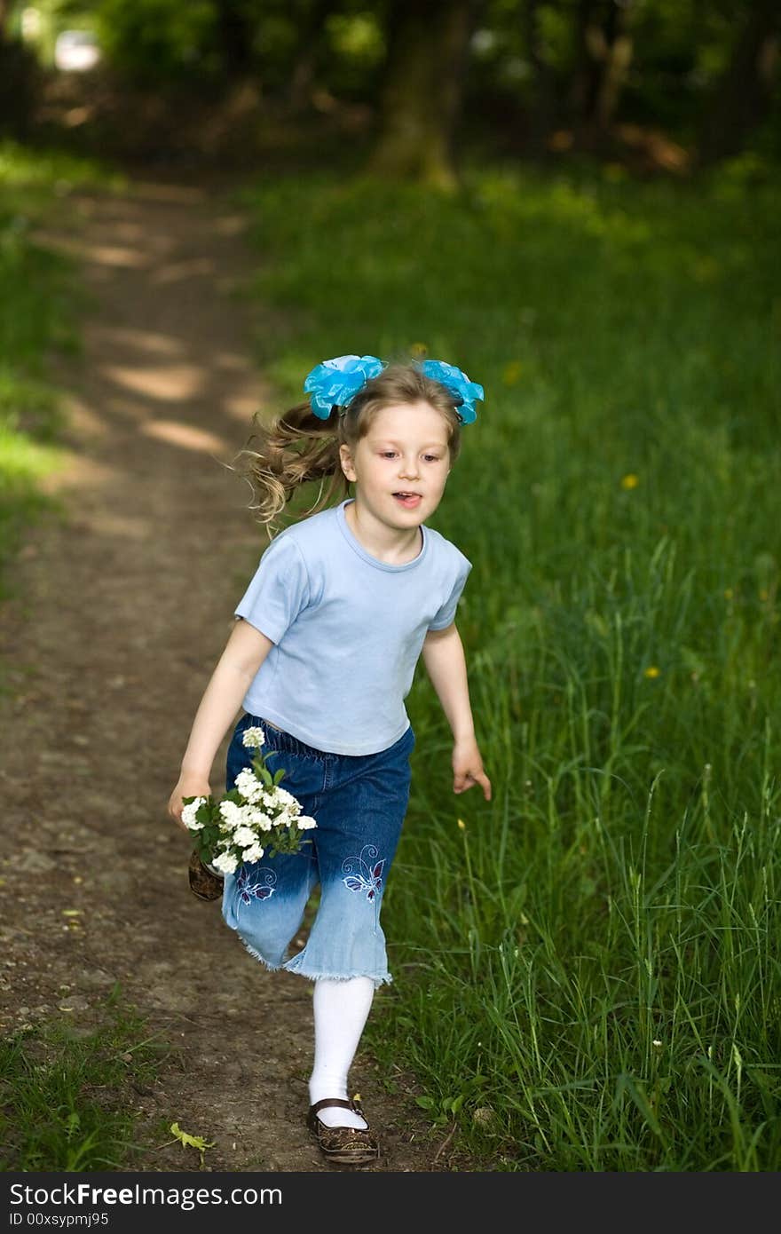 Girl in summer park