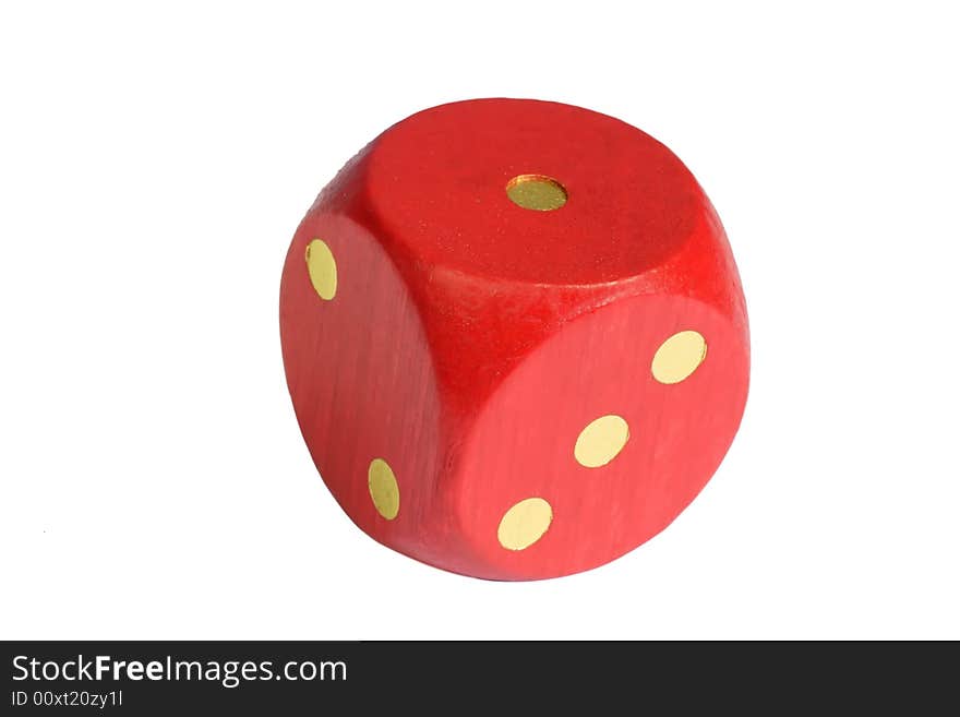 Red dice isolated on white background