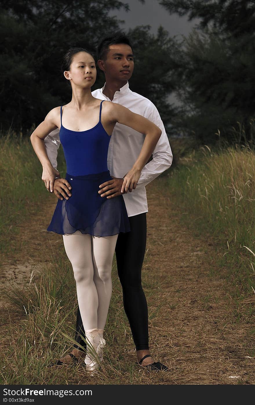 Ballerinas performing in the outdoor. Ballerinas performing in the outdoor