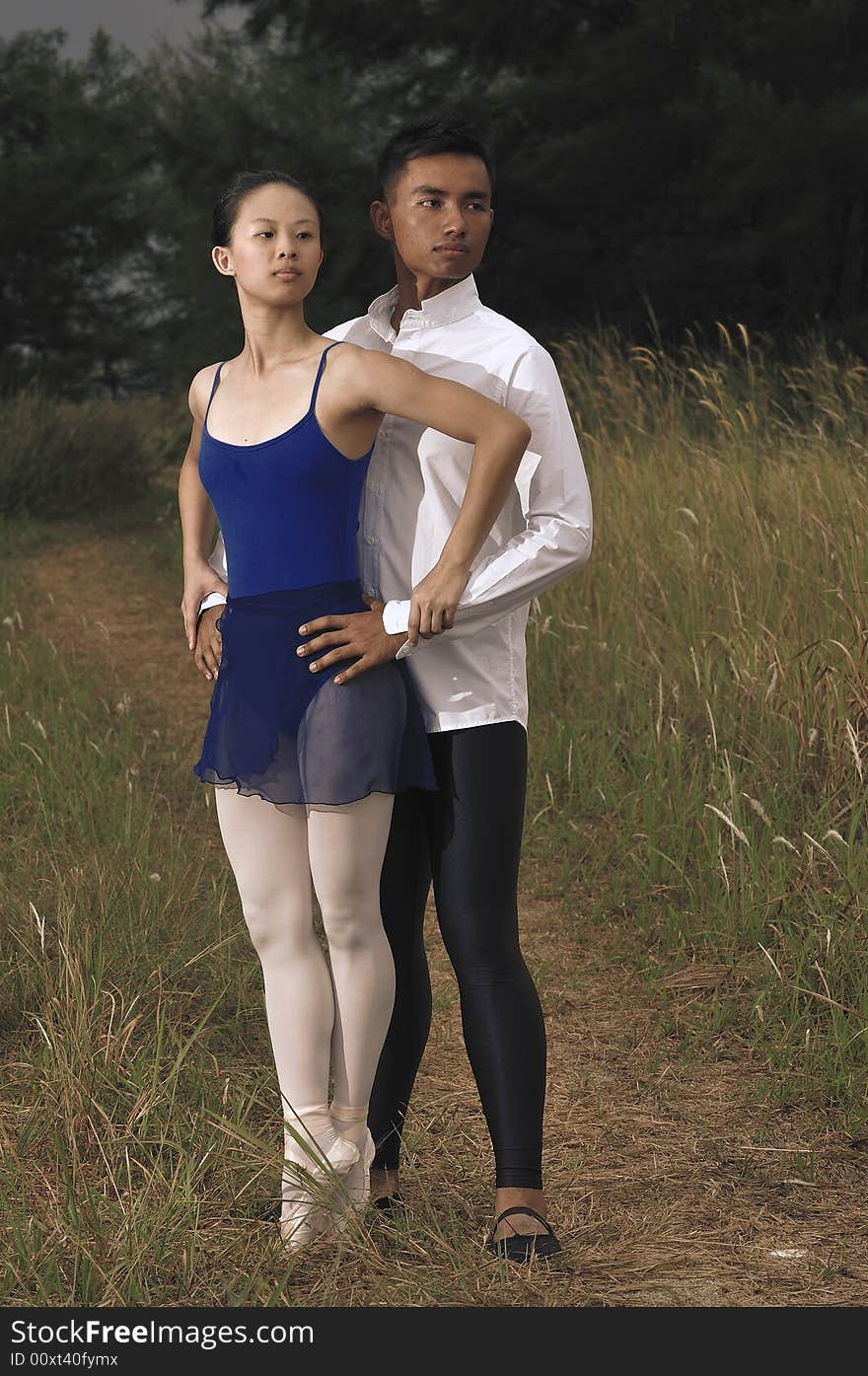 Ballerina performing in the outdoor. Ballerina performing in the outdoor