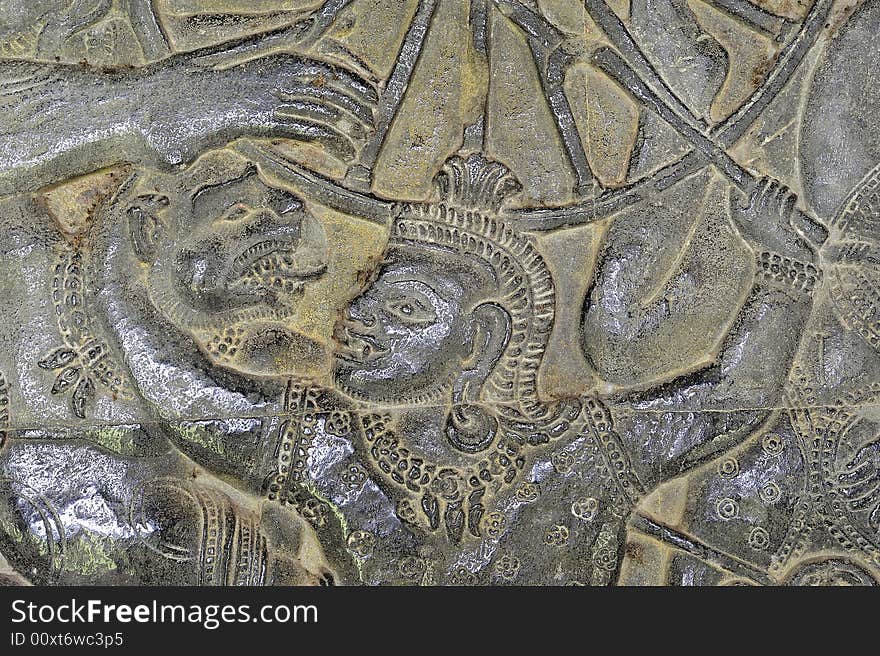 Cambodia; Angkor wat; war scene