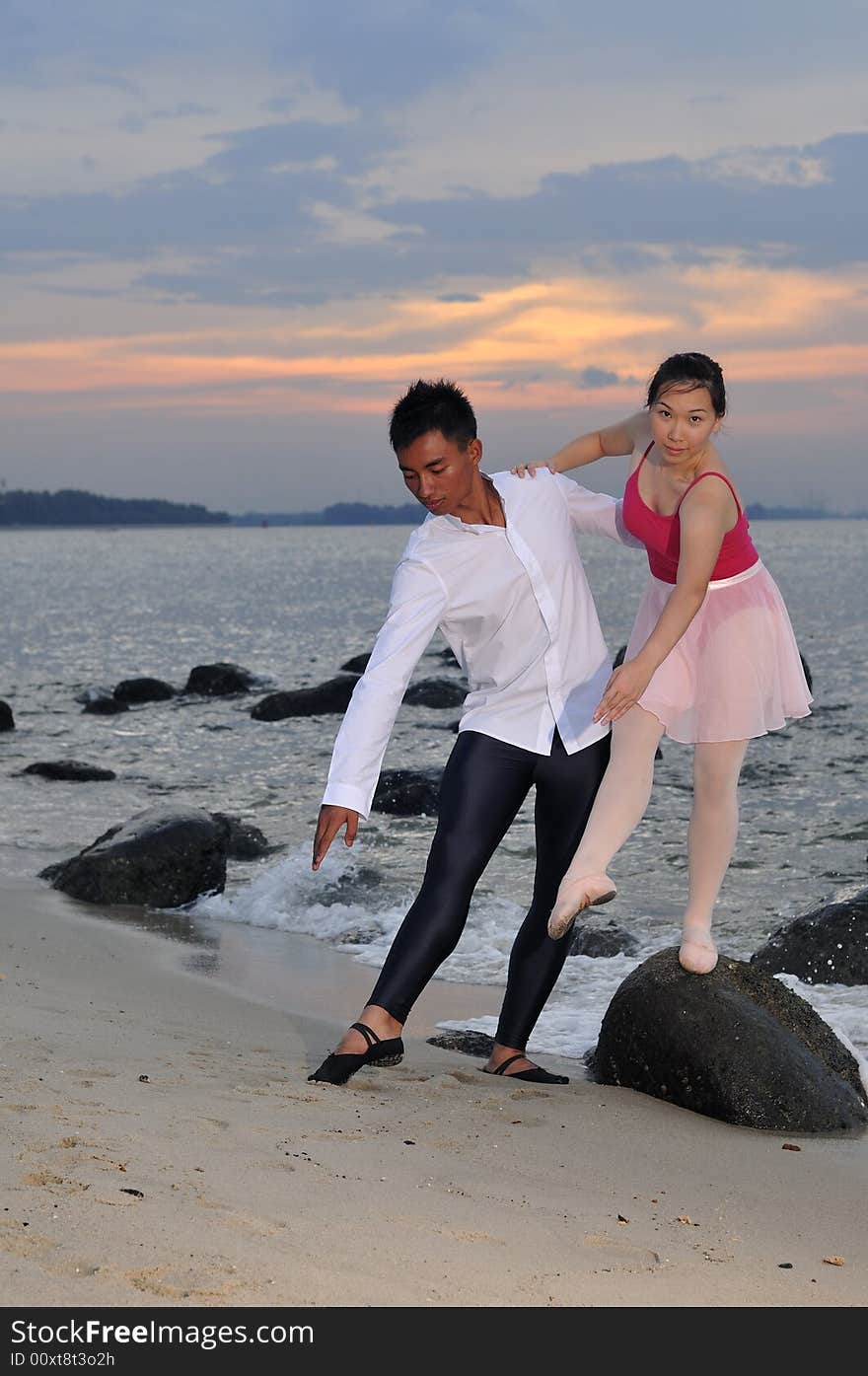 Ballerina performing in the outdoor. Ballerina performing in the outdoor