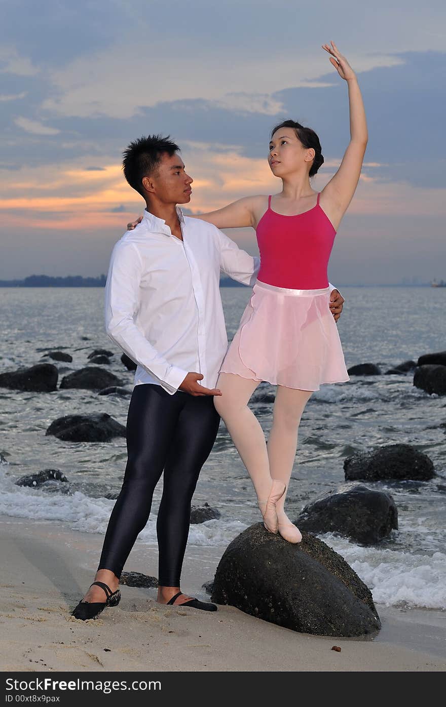 Ballerinas performing in the outdoor. Ballerinas performing in the outdoor