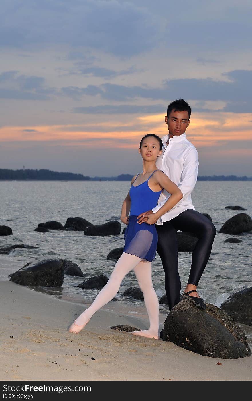 Ballerinas performing in the outdoor. Ballerinas performing in the outdoor