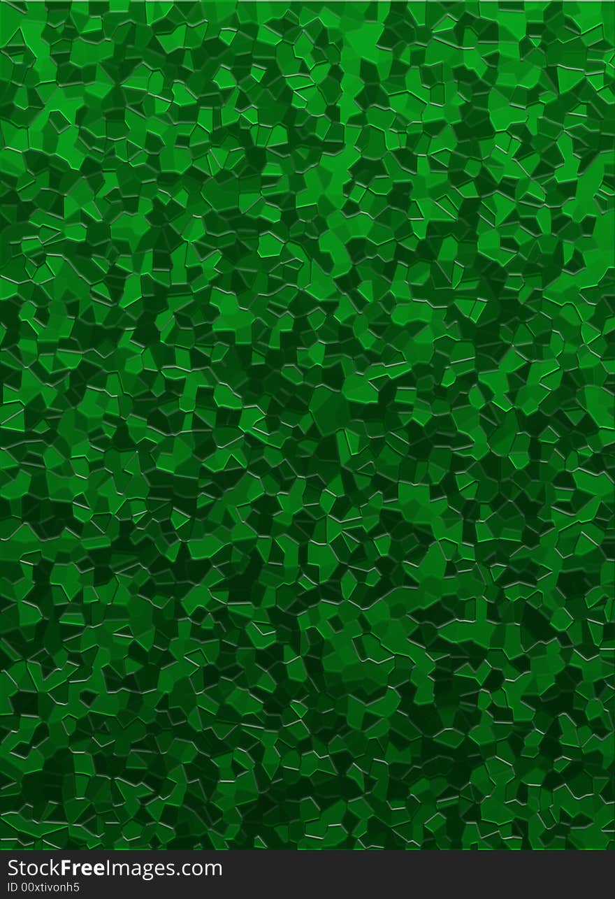 Green background with abstract designs in relief. Green background with abstract designs in relief