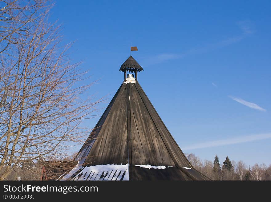 Wooden fortness and blue sky