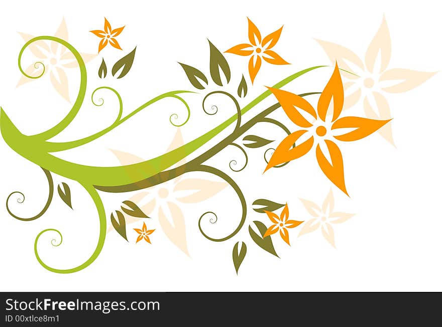 Floral elements - popular floral segments in vector illustration