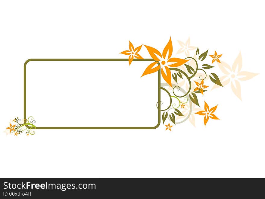 Framework with flowers, vecror illustration. Framework with flowers, vecror illustration