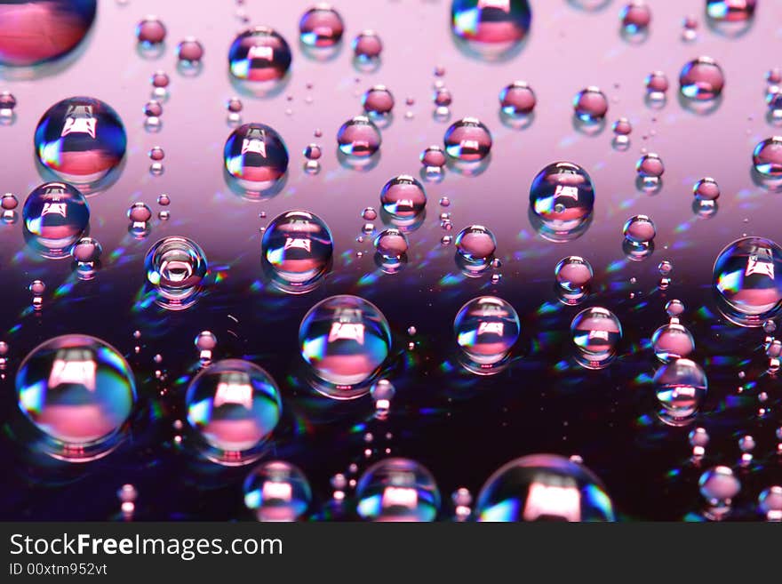 Water drops on mirror surface