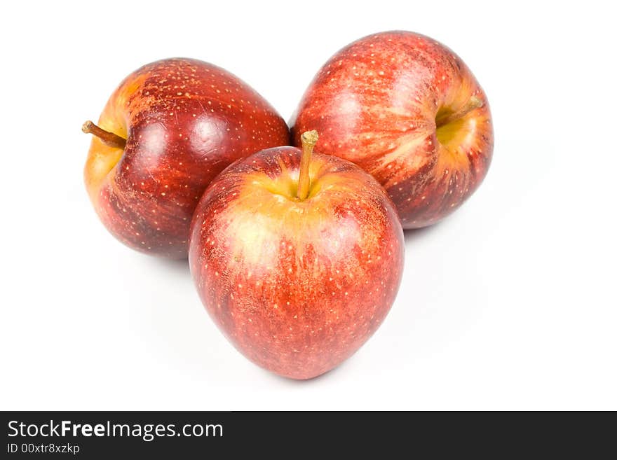 Red apples isolated on a white background