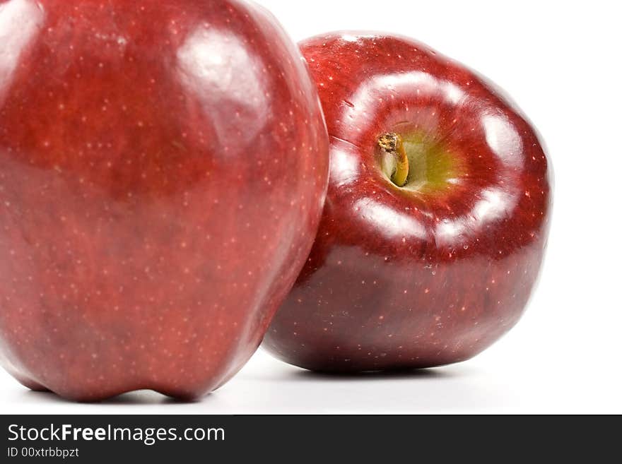 Fresh red apples isolated on a white background