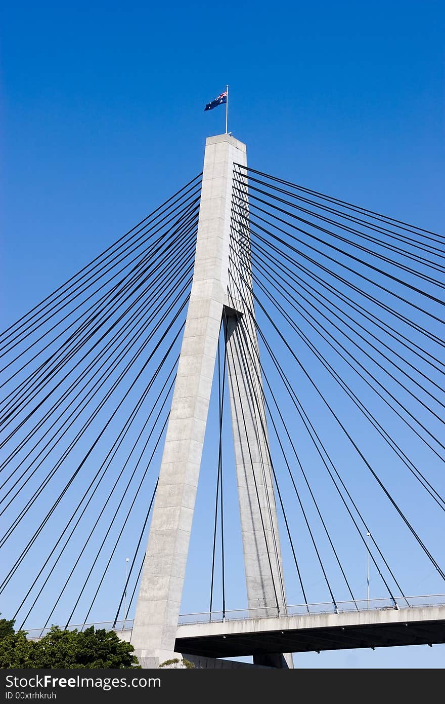 Anzac bridge pylon with cables