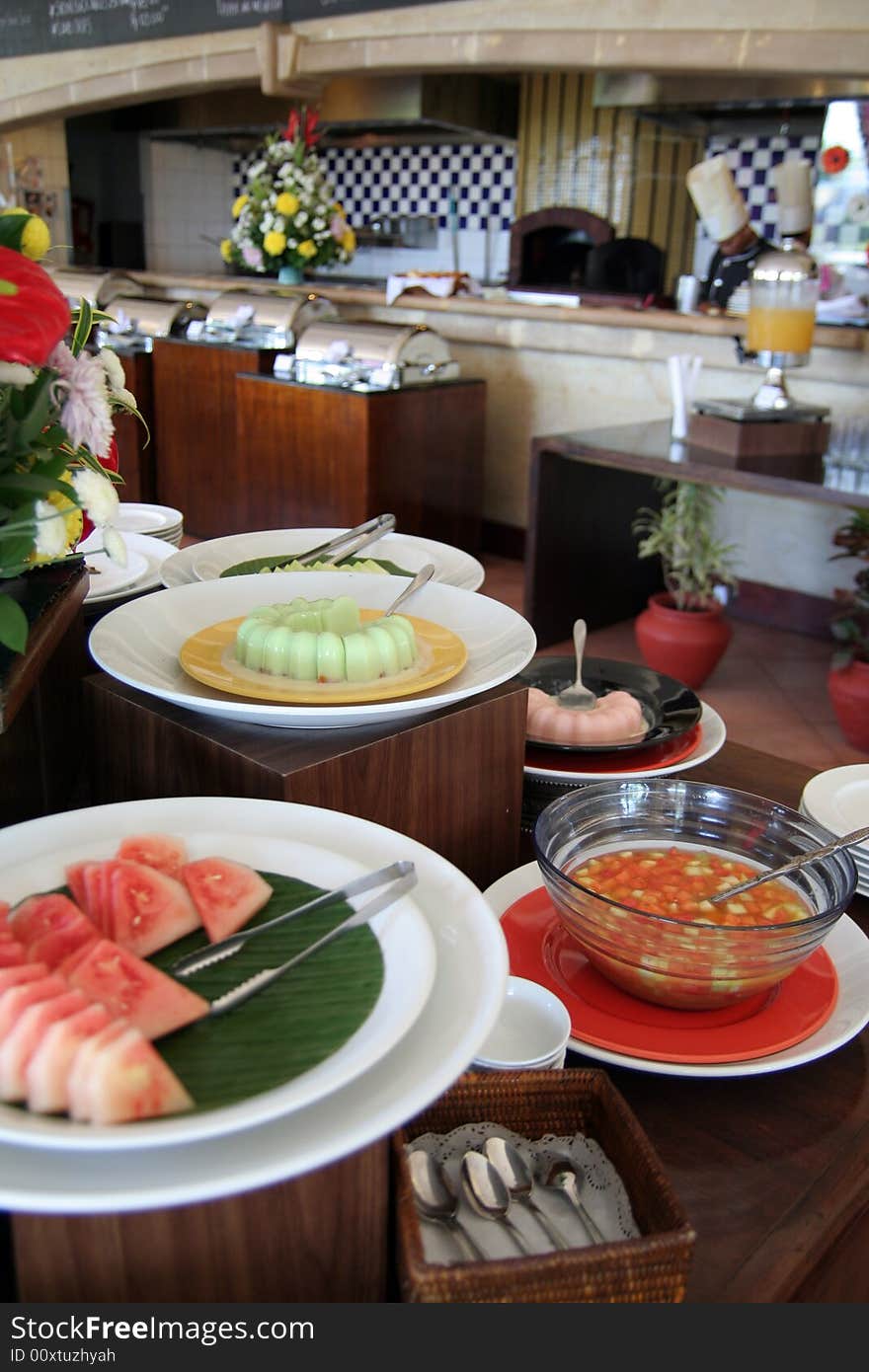 Dessert section at restaurant buffet