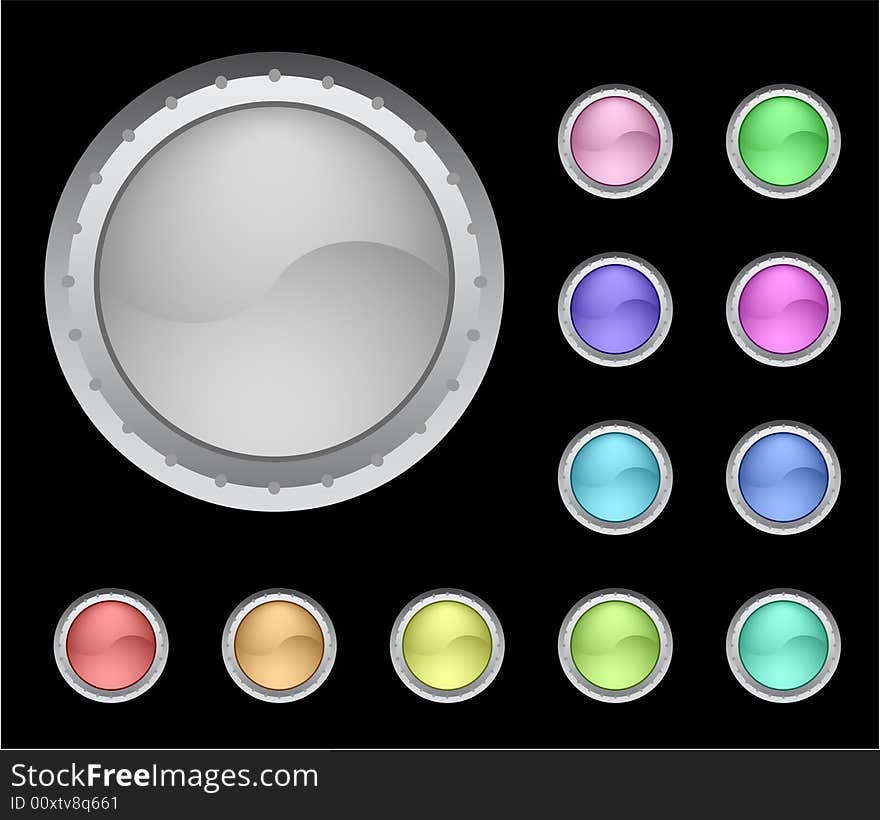 Many color buttons vector illustration