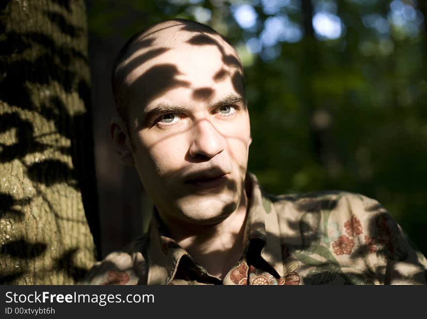 Shocked Man In The Forest