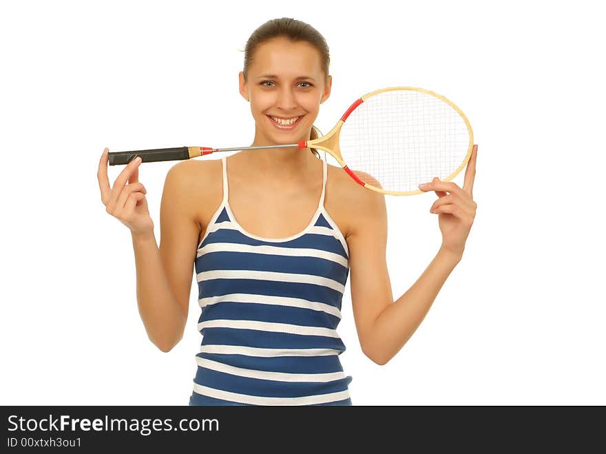 The young girl excitedly goes in for sports