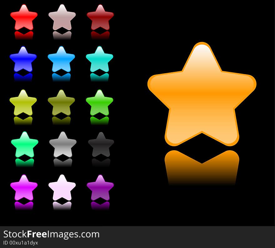 Many color stars vector illustration