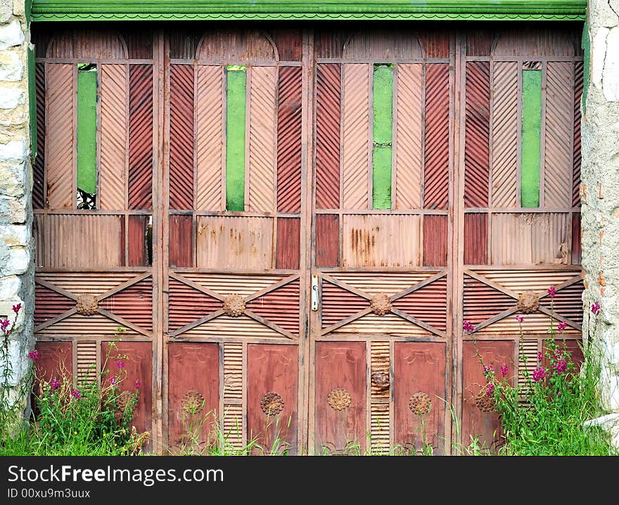 Two old and weathered doors. Two old and weathered doors