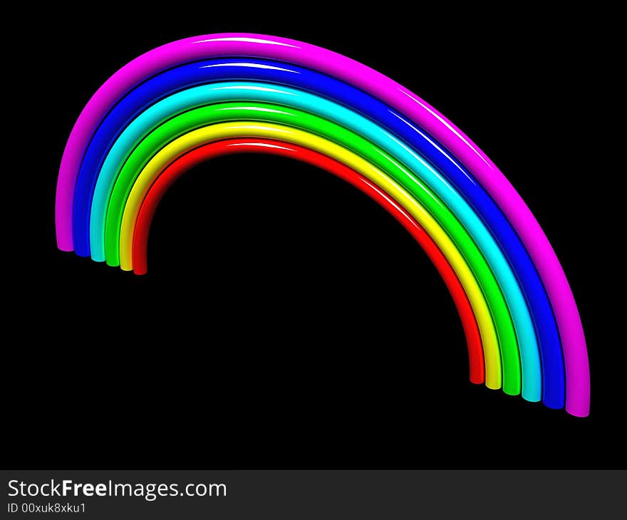 Isolated rainbow on black background