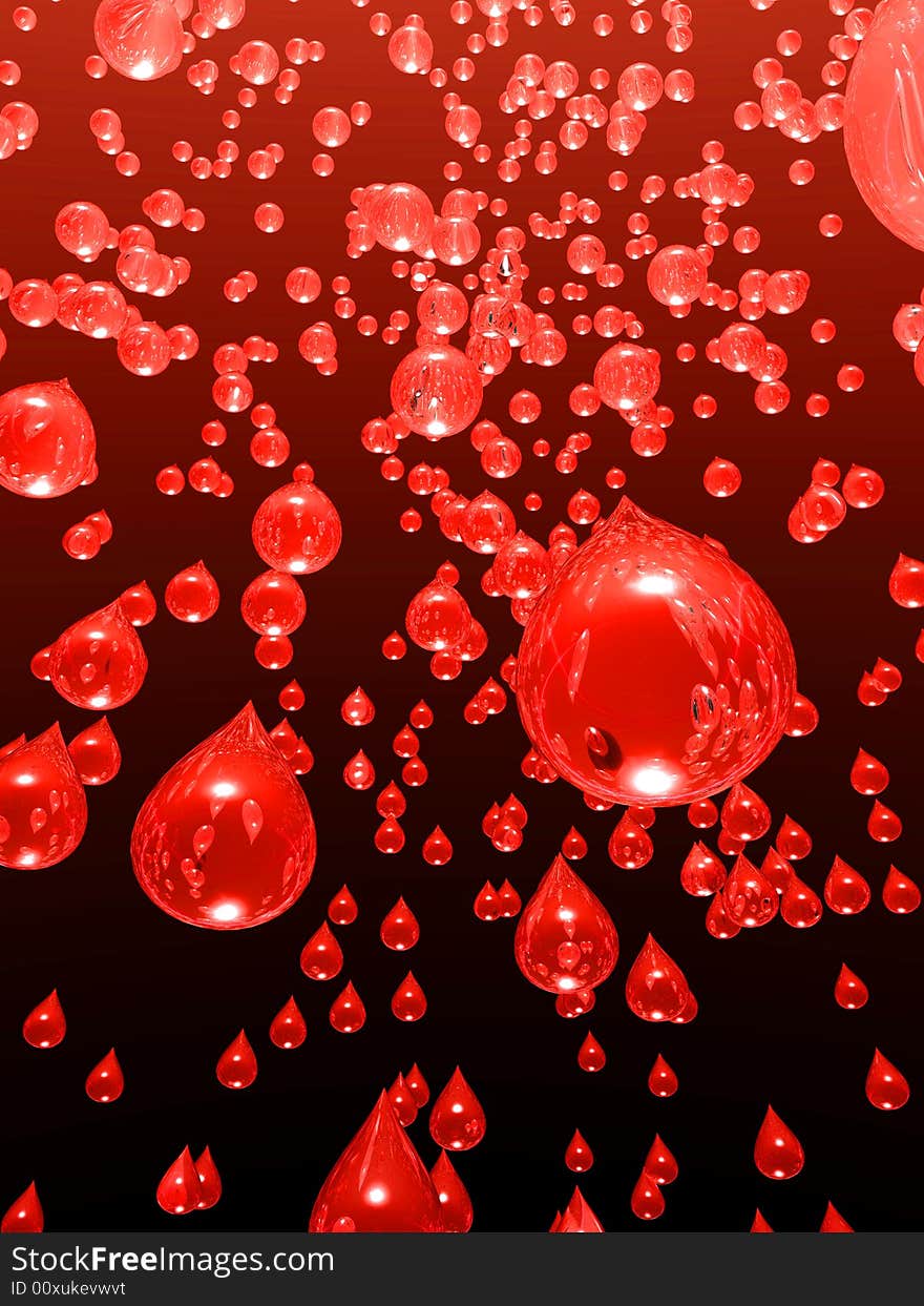 An illustration of strawberry juice raining from the sky.