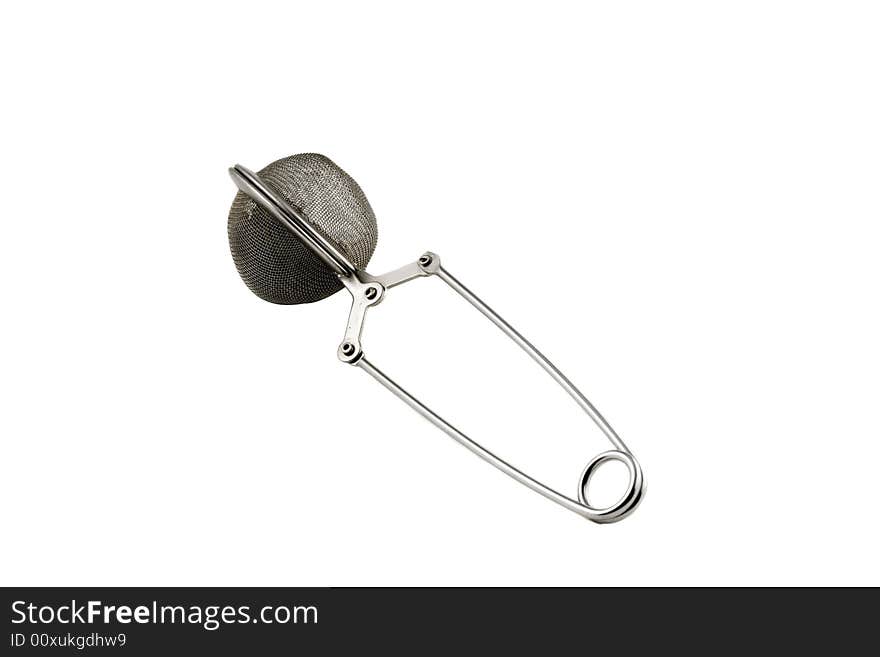 Classic tea sieve isolated on white background