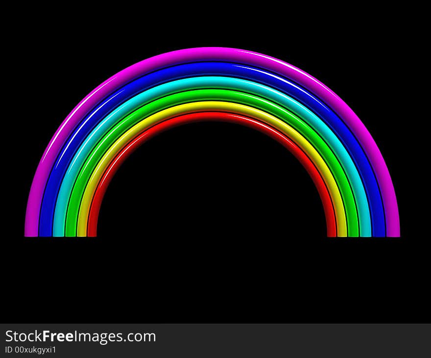 Isolated rainbow on black background