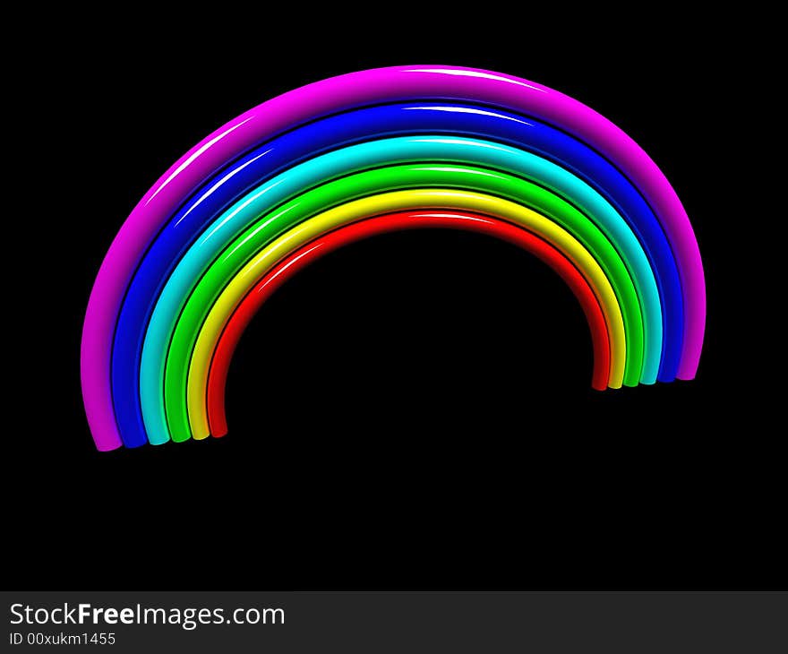 Isolated rainbow on black background