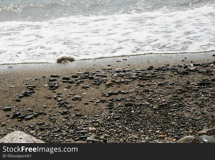 Saved seas and pebble in the sunshine