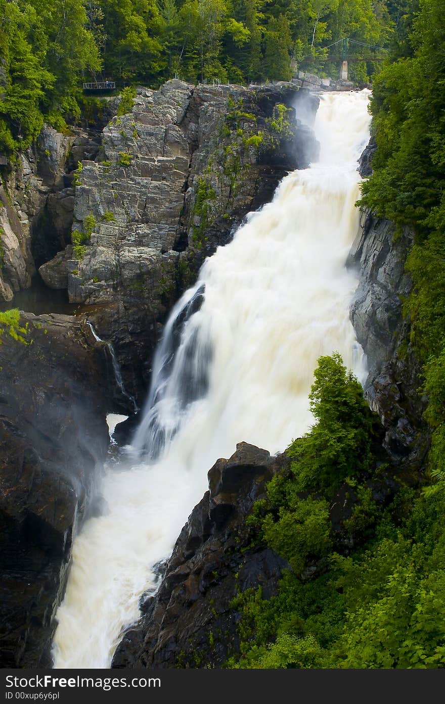 Waterfall in a rocky canyon