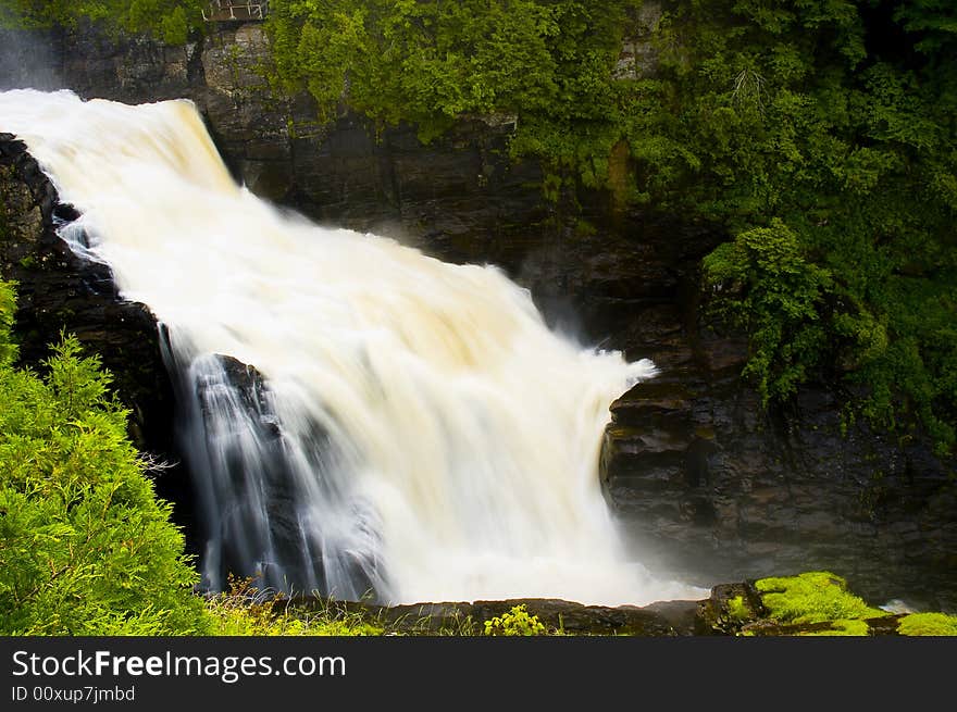 Waterfall in a rocky canyon