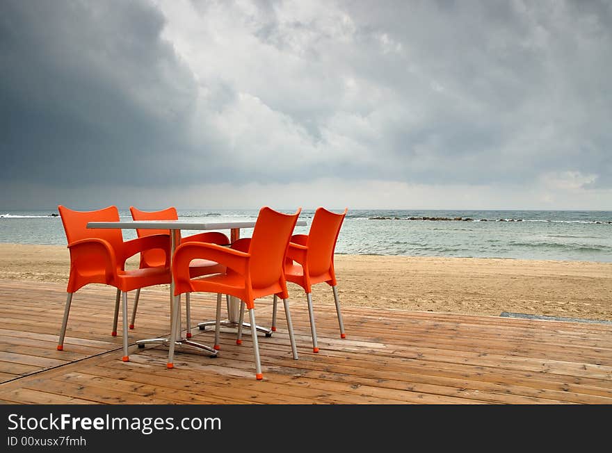 Rainy beach