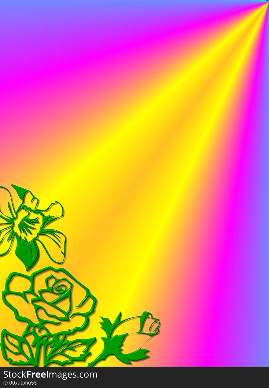 Background of Ornamental Flowers on a colourful background. Background of Ornamental Flowers on a colourful background.