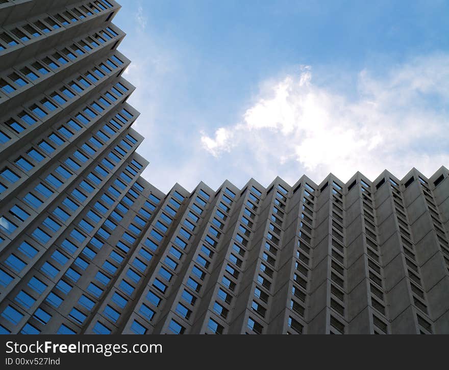 Modern building and blue sky. Modern building and blue sky