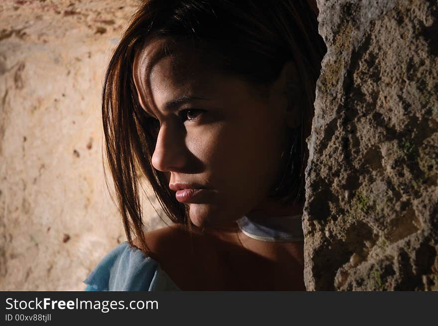 Profile portrait of beautiful hispanic woman. Profile portrait of beautiful hispanic woman