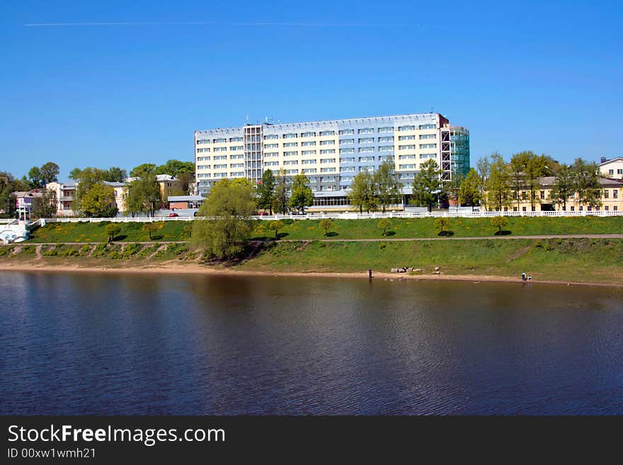 Hotel on the bank of the river