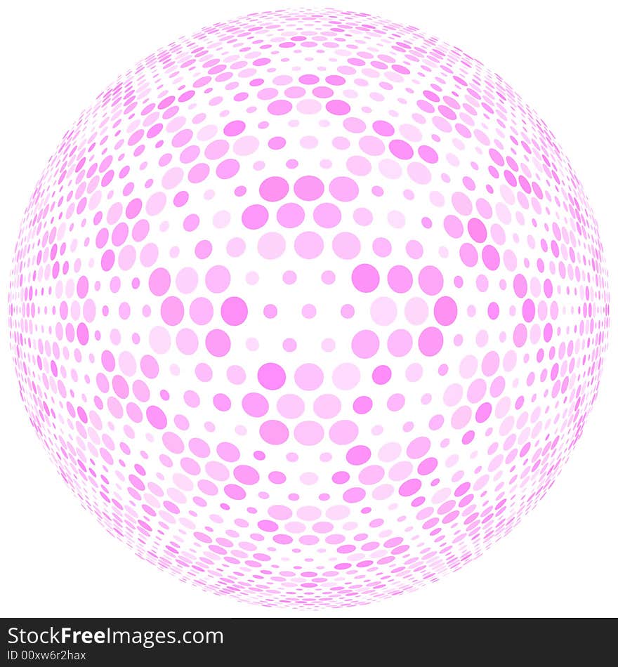 Pink dots on white sphere